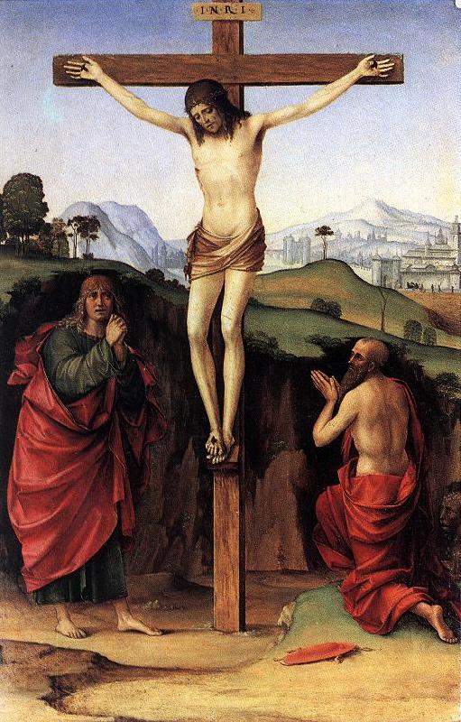 FRANCIA, Francesco Crucifixion with Sts John and Jerome dfh